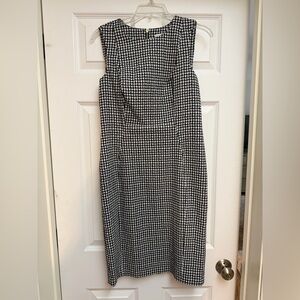 Calvin Klein Black and White Strapless Dress